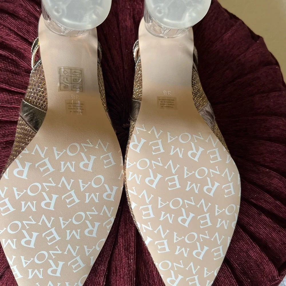Ermanno Scervino Gold Mesh Heels